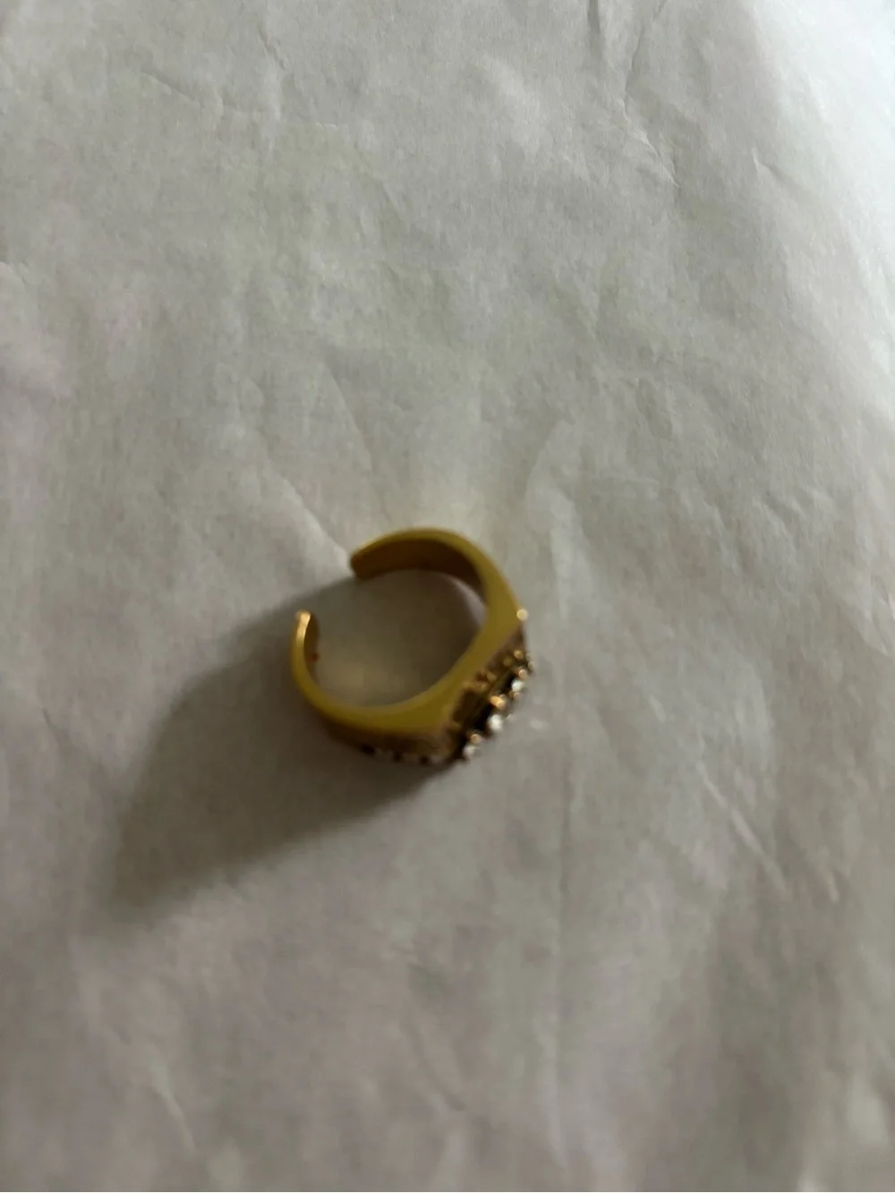Alexander McQueen Gold-Tone Crystal Band Ring